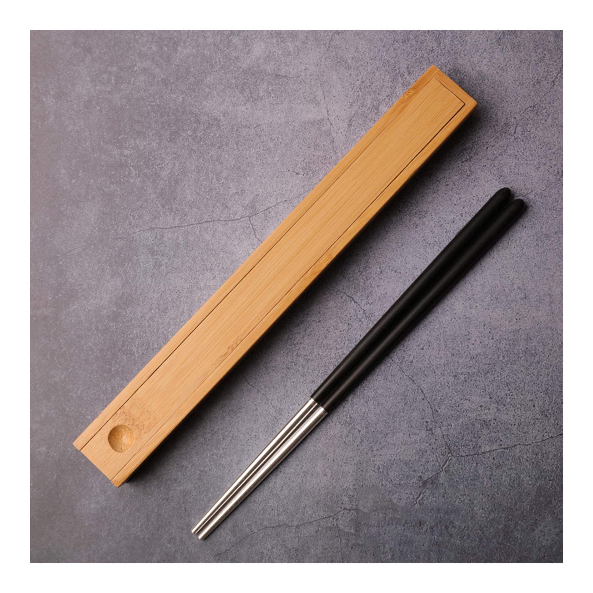 Bacchette riutilizzabili in Argento Sterling, 1 Paio di Bacchette Naturali, Antiscivolo in Legno e Argento Sterling, Set Regalo per Cucina, Hotel, Sushi, A (A)