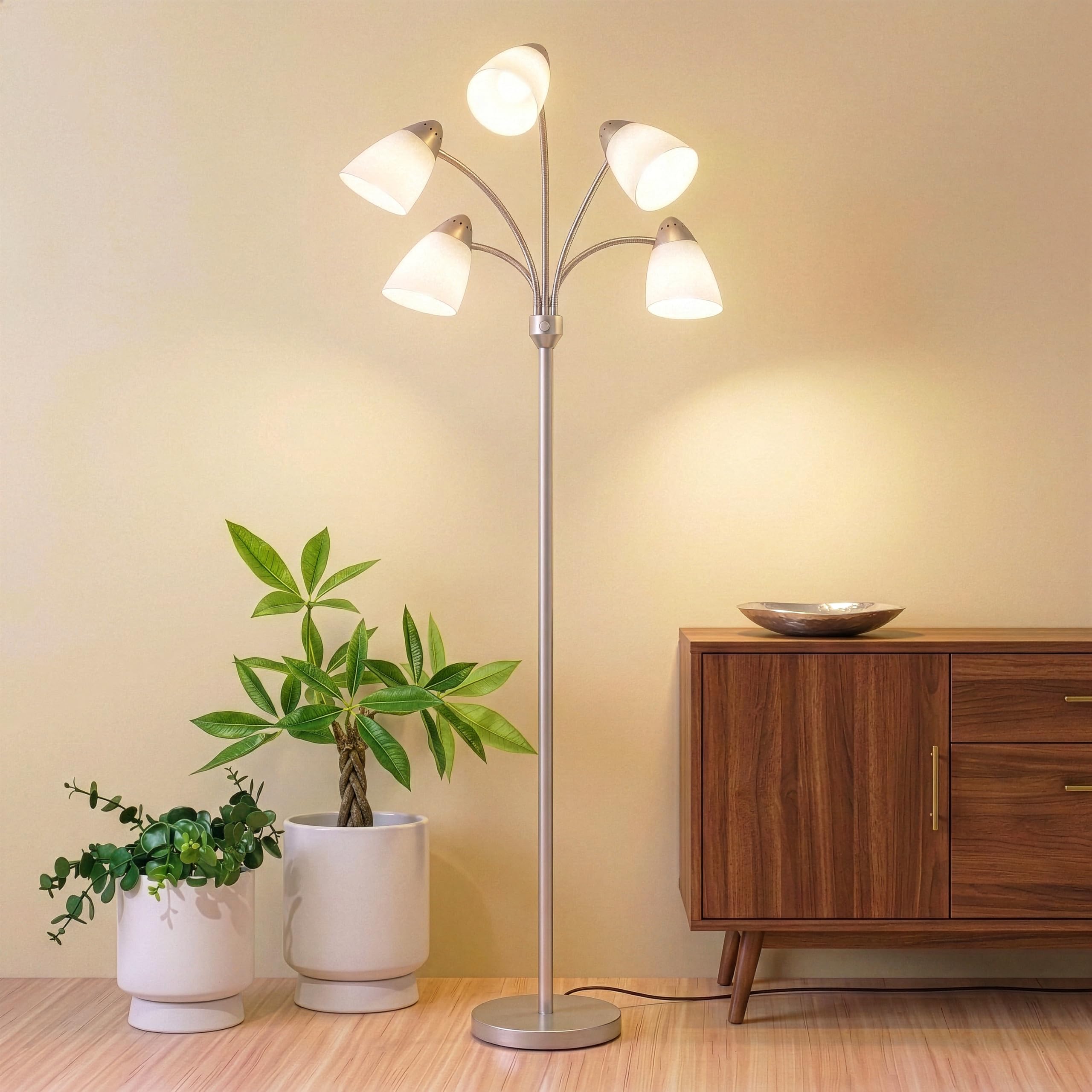 Brightech Medusa LED Floor Lamp – Multi-Head Dimmable Floor Lamp
