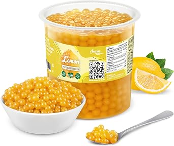 INSPIRE FOOD Popping Boba Pearls for Bubble Tea - Lemon - 3.2kg
