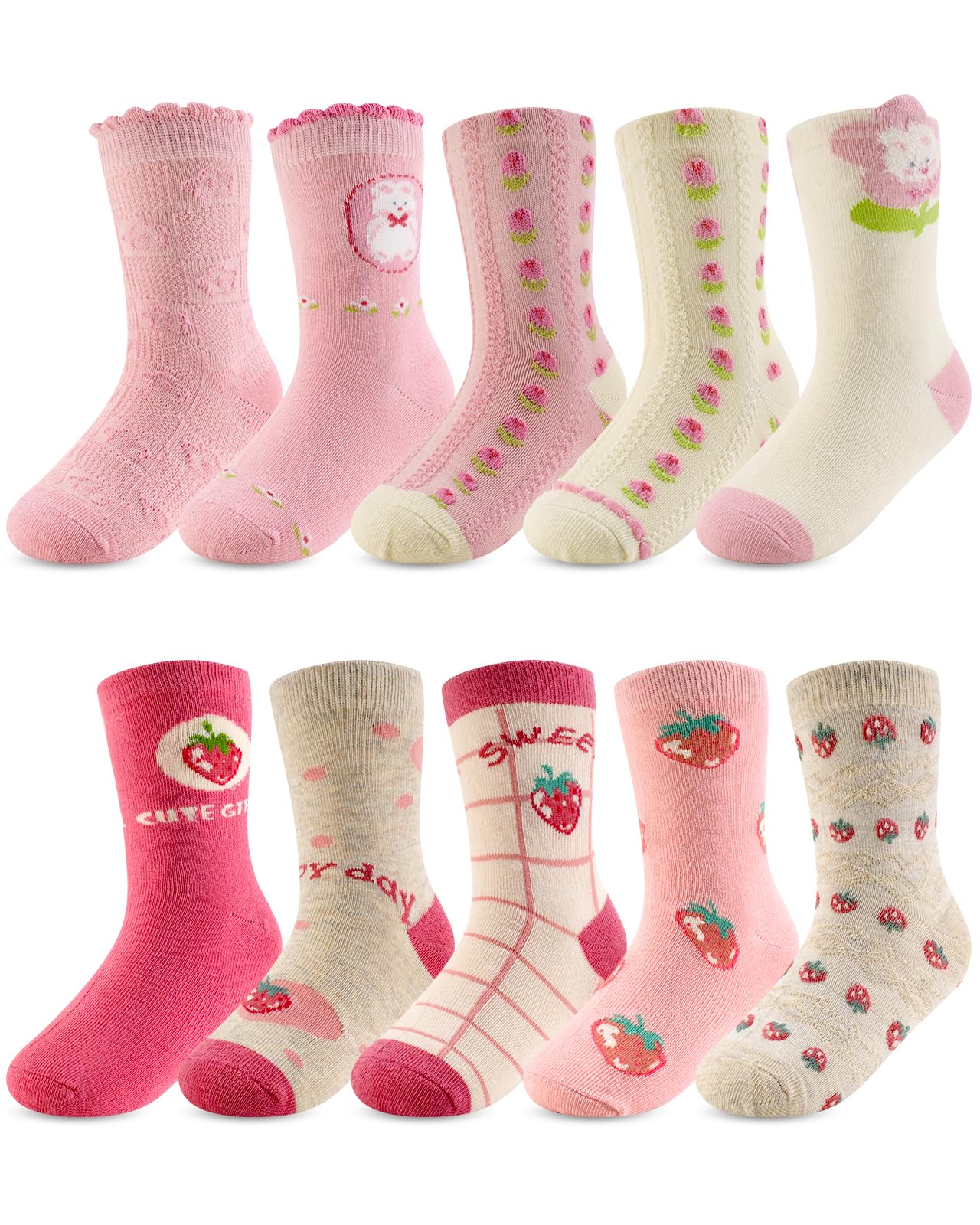 Kyopp 10/5 Paar Socken Kinder Mädchen und Jungen Funny Socken Lustig Animals Cotton Socken Crew Socks Winter/Sommer