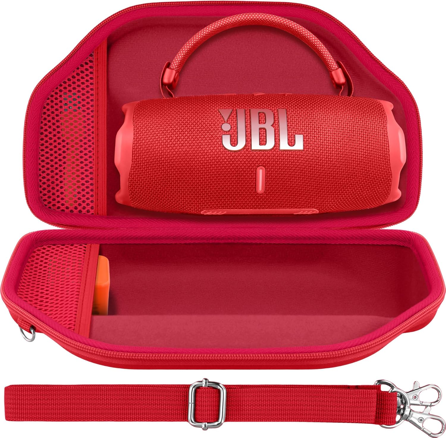 Hard Portable Case Compatible with JBL Charge 6/Charge 5 Portable Waterproof Bluetooth Speaker(Red Case) - Image 2