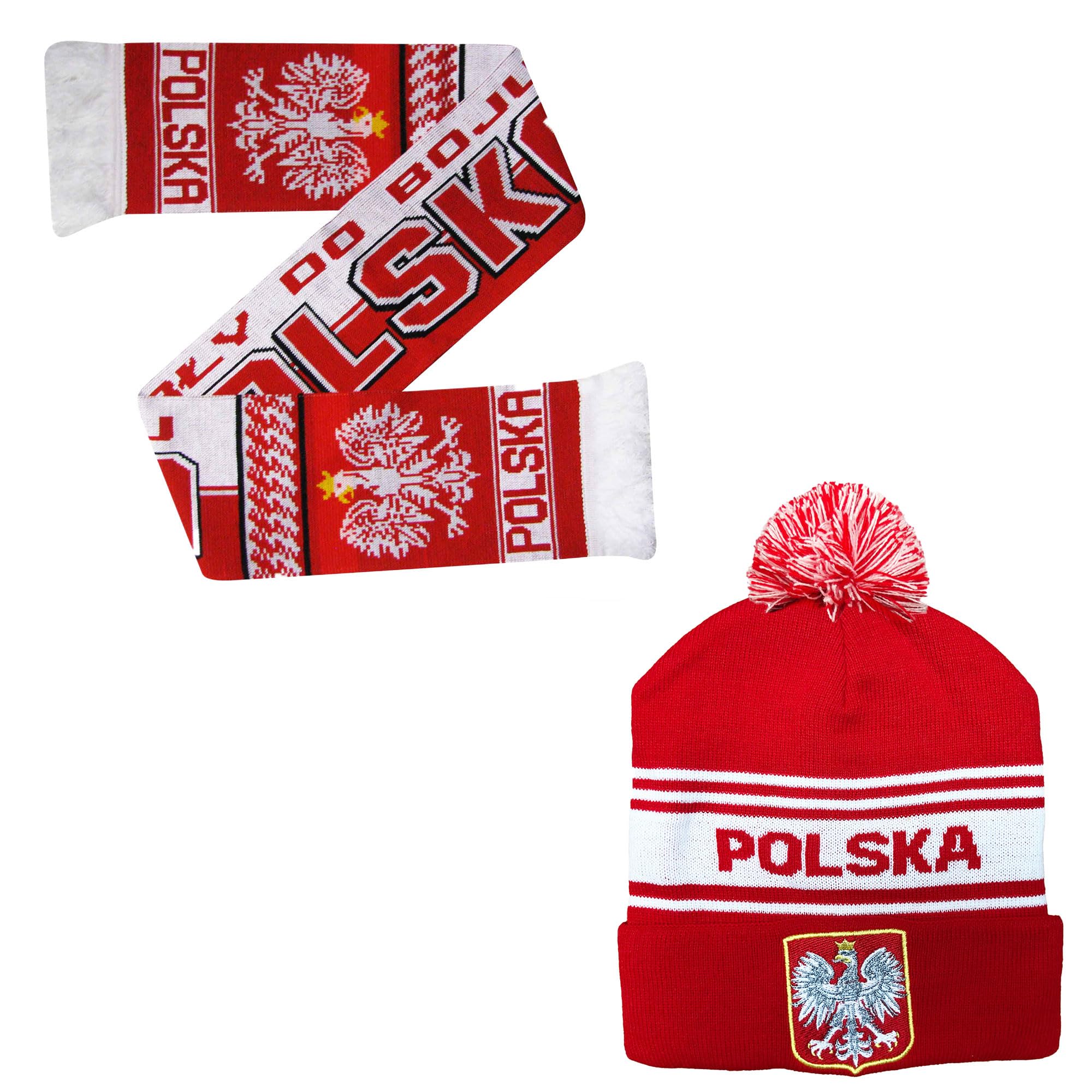 Beyond Happy Unisex Hat & Scarf Set Poland - Stylish Winter Bobble Hat And Scarf For Polska Supporters – Ultimate Poland Winter Clothing For Comfort And Warmth