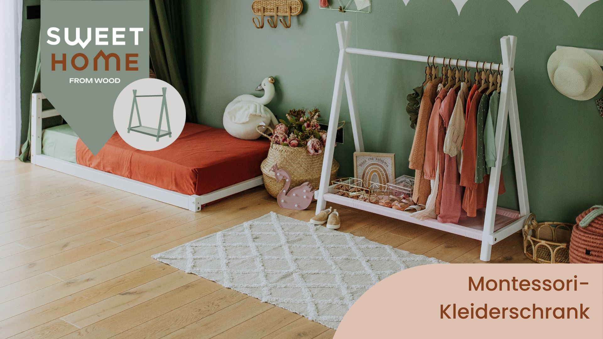 Bambus Kinder-Kleiderständer Mit Ablagefach | 69.6x126x39.9 Cm, Offener Schrank Für Spielzimmer