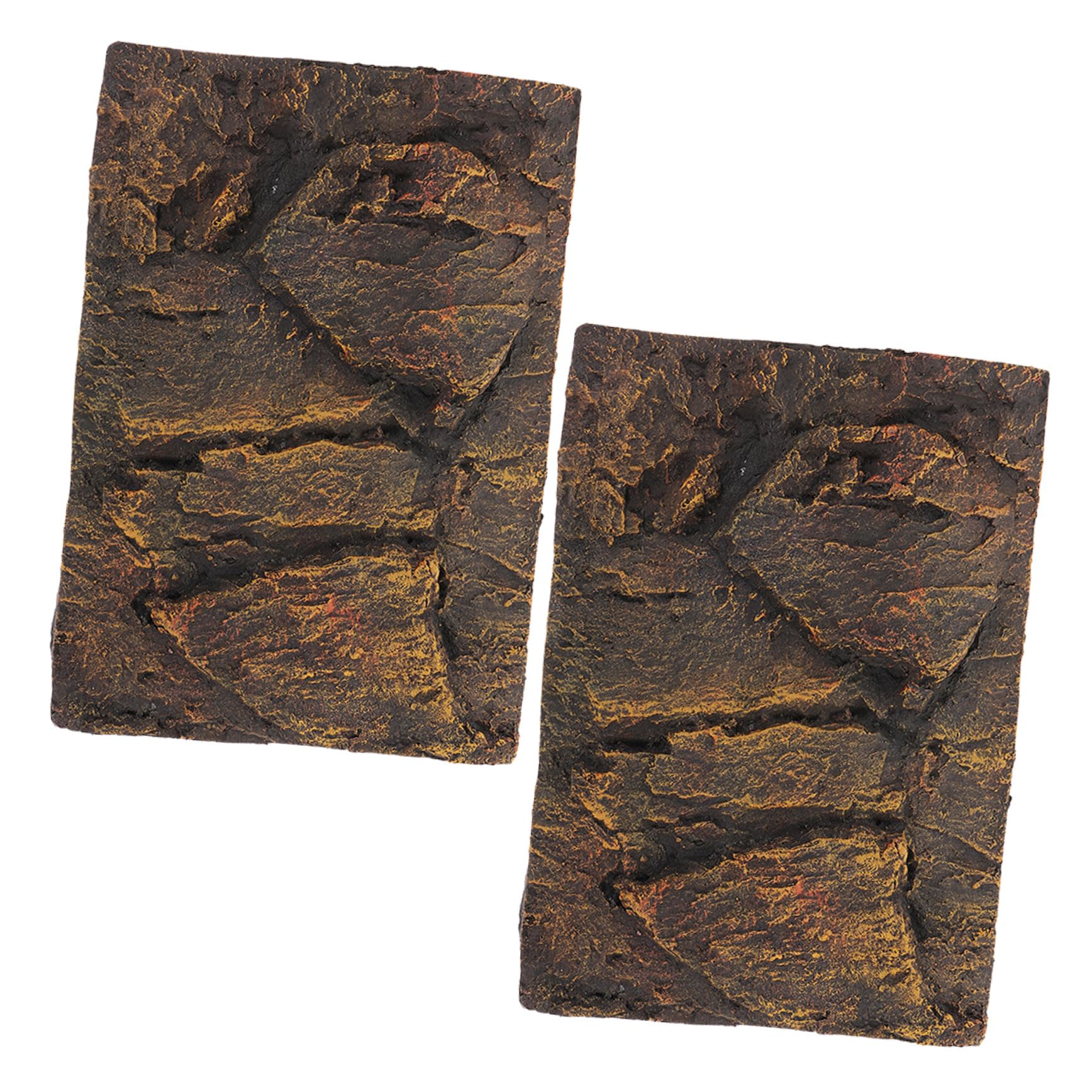 Yardwe Tablero de Fondo 3D para Terrario y Tanque de Tortugas, 2 Piezas, Material PU Resistente, Fondo Decorativo para Acuarios de Reptiles, Tamaño Pequeño, Diseño Realista para