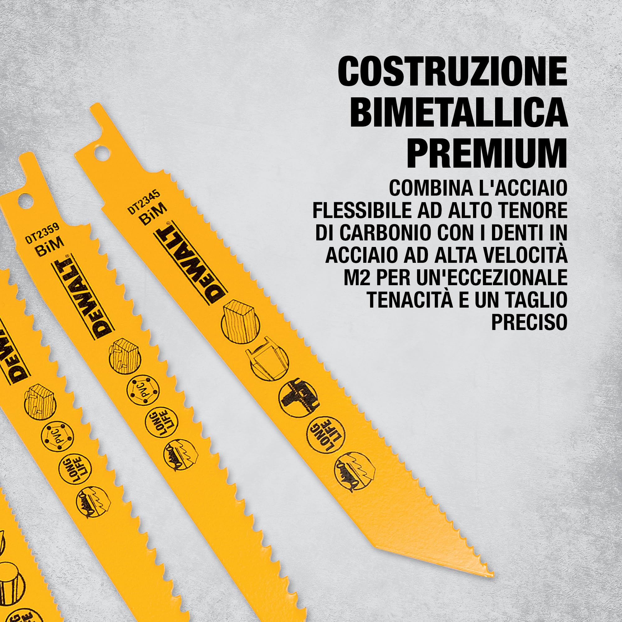 DEWALT Set di lame alternative bimetalliche miste e custodia (12 pz.), DT2445-QZ