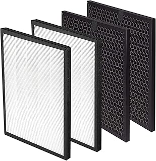 LV-PUR131 Filter Replacement for LEVOIT Air Purifier LV-PUR131 LV-PUR131S LV-PUR131-RF, Includes 2 Pack Ture HEPA Filters + 2 Pack Activated Carbon Pre-Filters