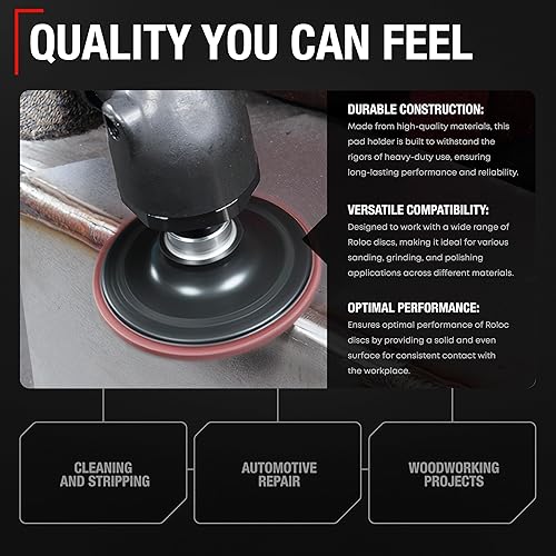 Miniatura 4 de T1A Paquete de 25 discos de lijado Roloc de 3 pulgadas SC-BL, grano medio, tipo R - Compatible con discos 3M o esponja Scotch Brite - discos de