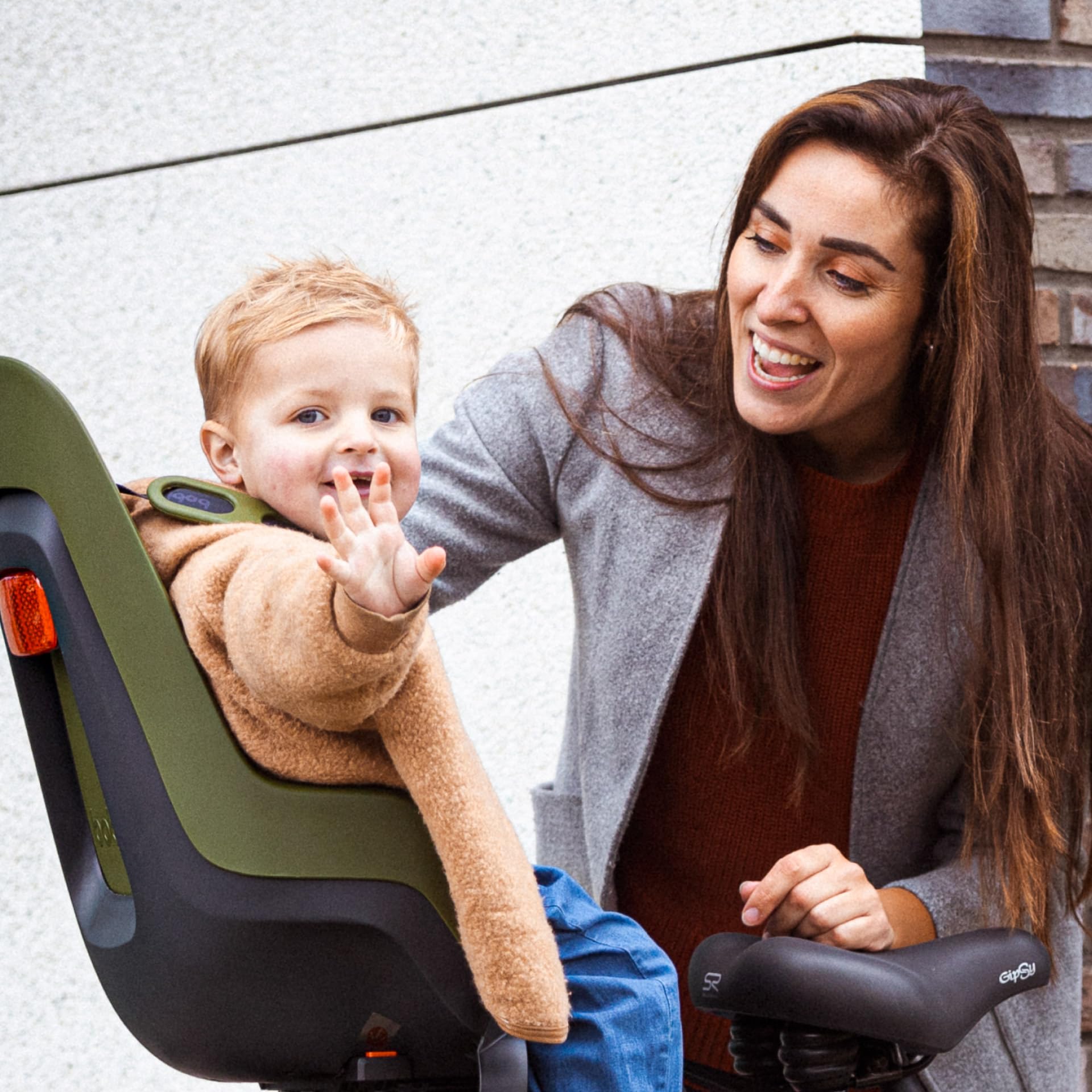 BOBIKE 8012100021 - Silla Bicicleta Trasera One Maxi EB-D para Portaequipajes – Segura y fácil de Montar, Adecuada para niños de 9 Meses a 6 años, hasta 22 kg, Verde Oliva