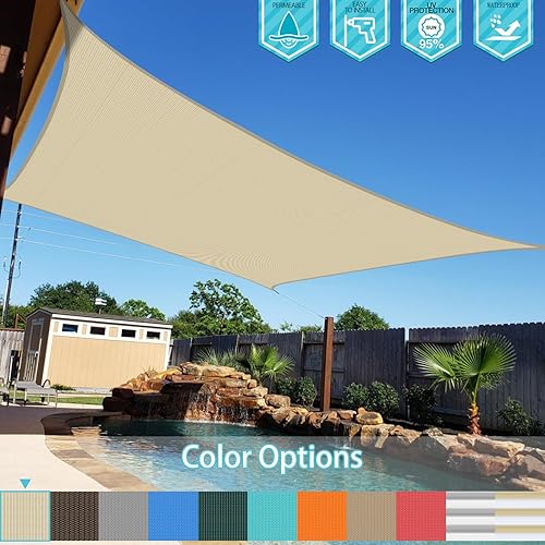 Miniatura 4 de COARBOR Toldo rectangular resistente para exteriores, 22 x 22 pies, color beige