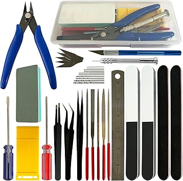36 Pcs DIY Modeling Hobby Tool Kit, Basic Modeler Craft Set, Dollhouse & Gundam Miniature Handmade Craft Tools