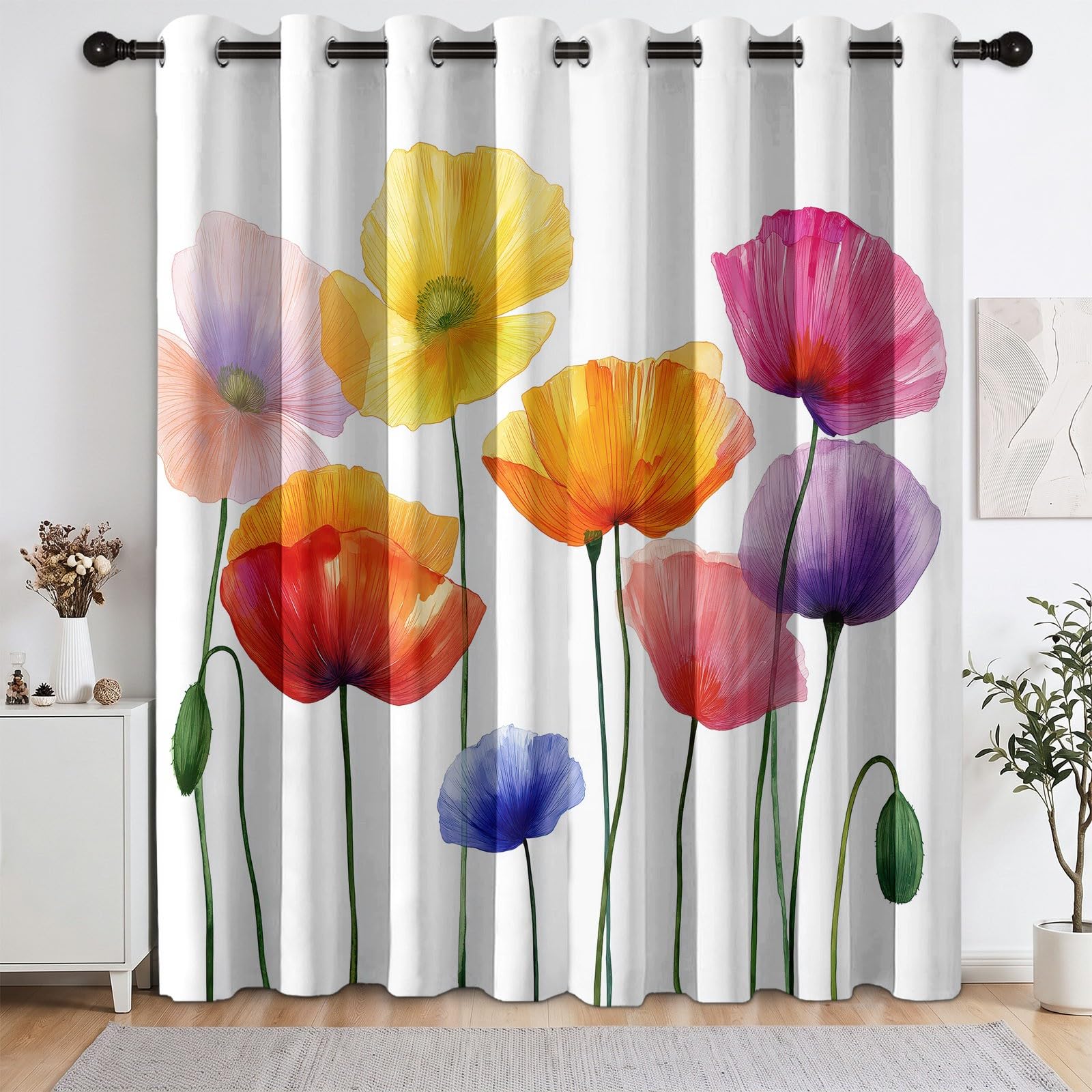 Cortina opaca térmica con ojales, juego de 2 unidades, 140 x 260 cm, diseño