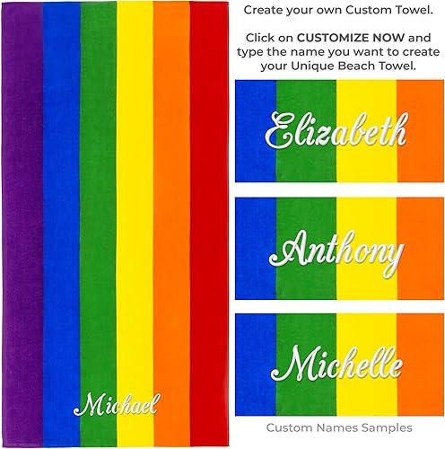 Miniatura 8 de Softerry Gay Flag - Toalla de playa LGBTQIA+ Pride Parade de 30 x 60 pulgadas, esponjosa, 450GSM, colores vibrantes, absorbente, 100% algodón