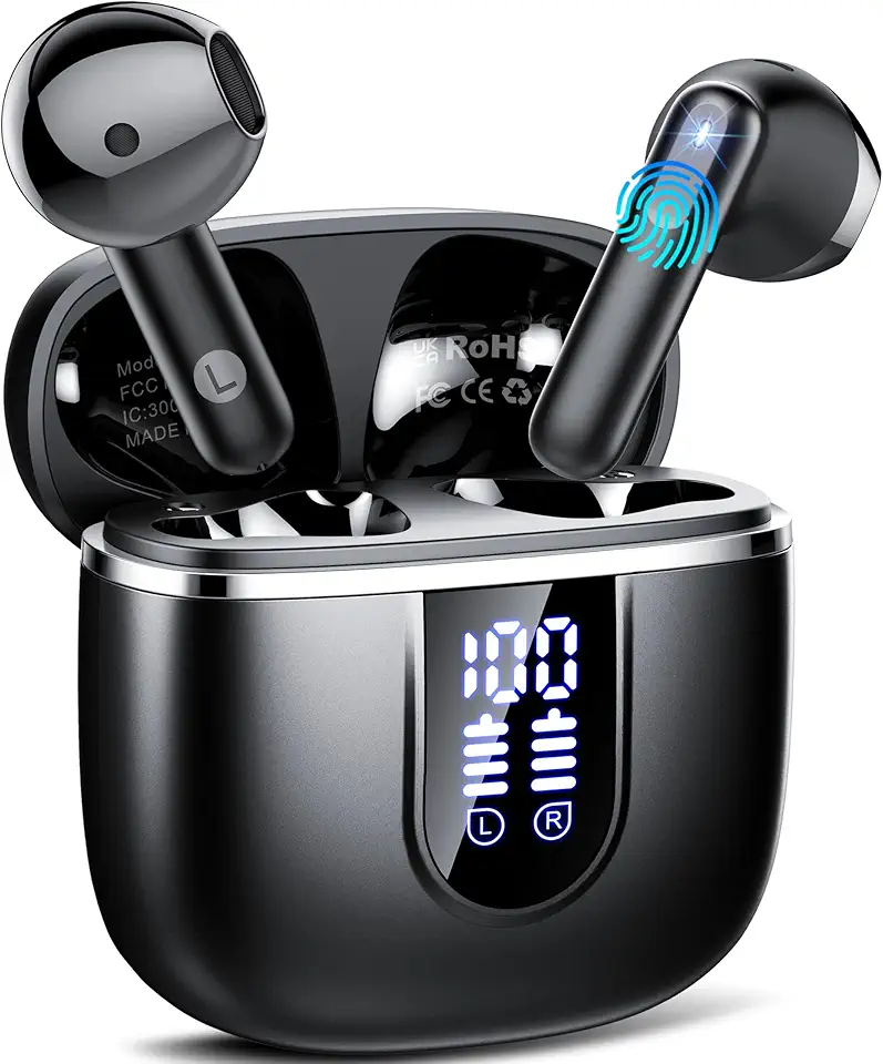 Wireless Earbuds, Bluetooth Ear Buds 5.4 Mini HiFi Stereo with 4 ENC Noise Cancelling Mics Wireless Headphones, 40H in Ear Earphones, USB C, IP7 Waterproof Bluetooth Headphones for Sports, Workout