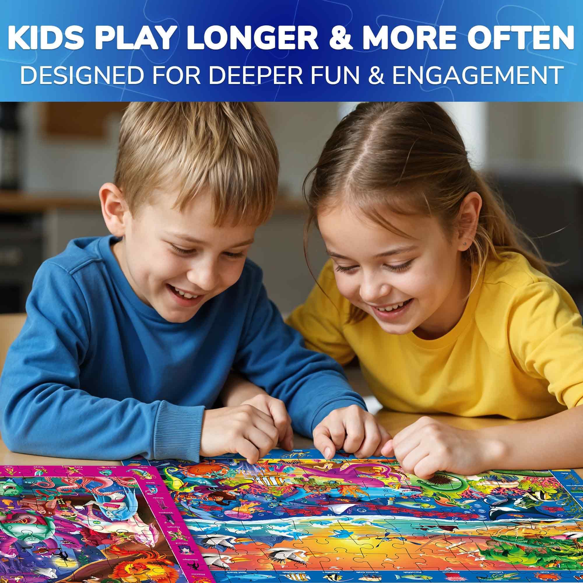 QUOKKA Kids Puzzles For 3 4 Year Olds, 4x100 Piece Jigsaw Puzzles For Children Age 5-8 - Image 4