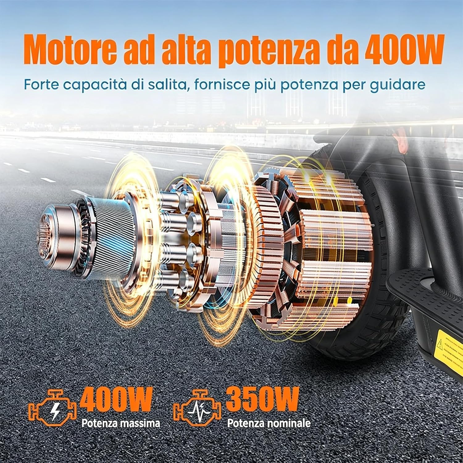 V1MAX Monopattino Elettrico Pieghevole, 36V 10.4Ah, 25-30Km di Autonomia | Due Velocità, Display a LED, Controllo Tramite App, Pneumatici 10", Ricarica Rapida, Doppia Sospensione&Freno a Disco