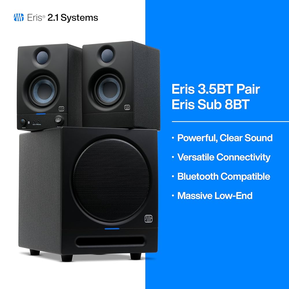 PRESONUS ERIS E3.5 BT Bluetootスタンド付き PreSonus Eris 3.5BT 3.5-inch Powered Bluetooth Studio