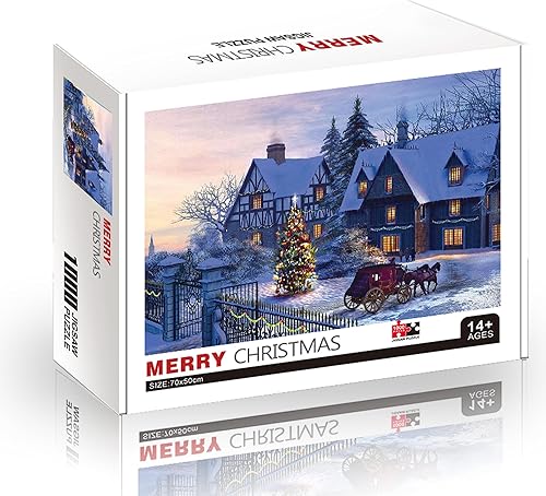 Miniatura 7 de Rompecabezas de Navidad 2023, regalos de obras de arte para adultos, adolescentes y familias, las piezas encajan perfectamente sin polvo, 27.56 x