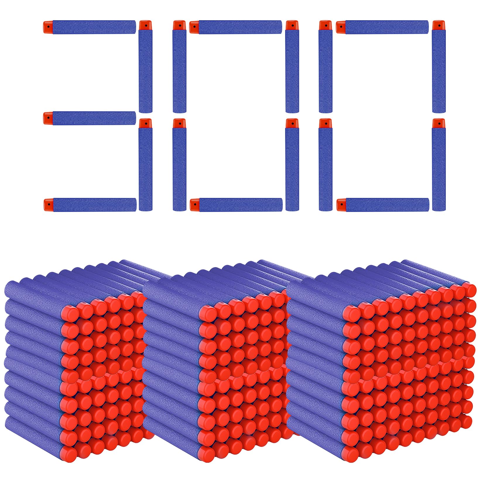 Pack of 300 for Nerf Darts, Replacement Darts Foam Ammunition, Foam Darts for Nerf Elite 2.0 Blasters, Refill Dart Accessories, Party Favour