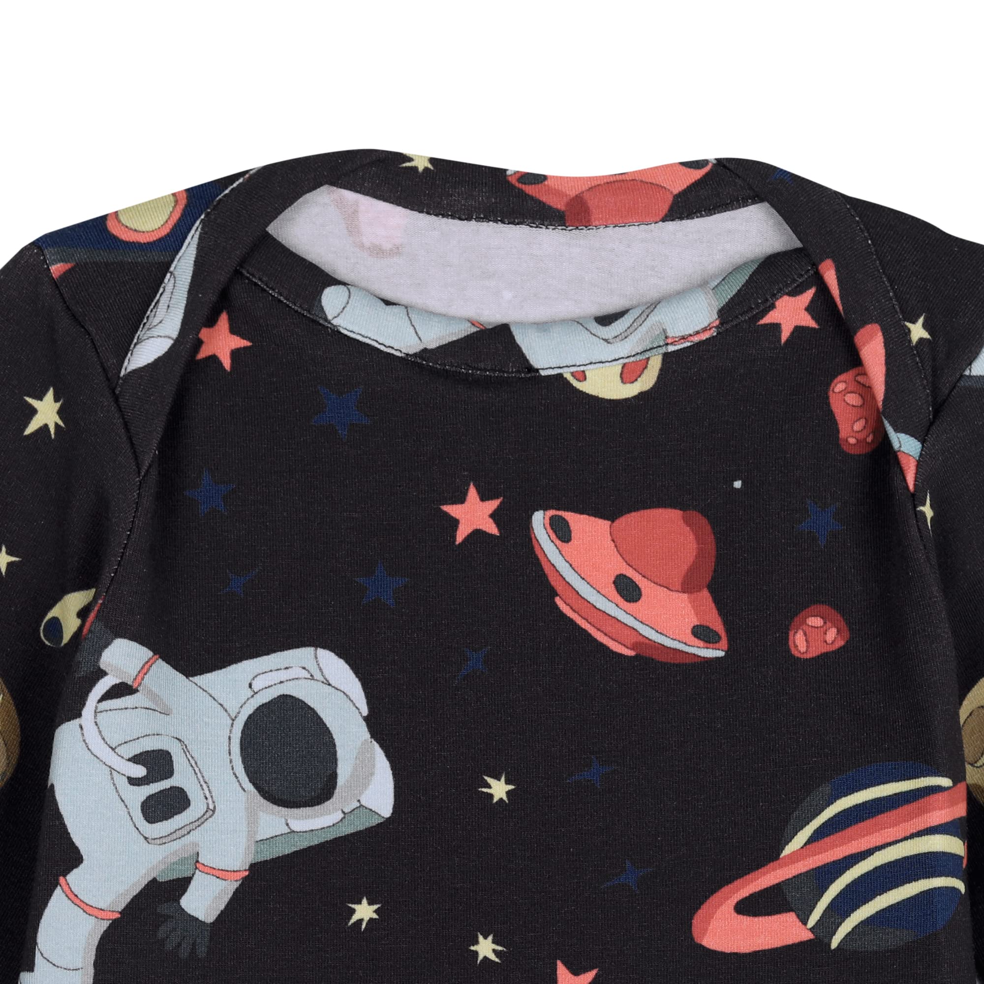 Comfy Mommy Newborn Baby Gown with Matching Beanie and Headband in Organic Cotton Outer Space/Astronaut Pattern (3-4 Years) Blue, Navy 2
