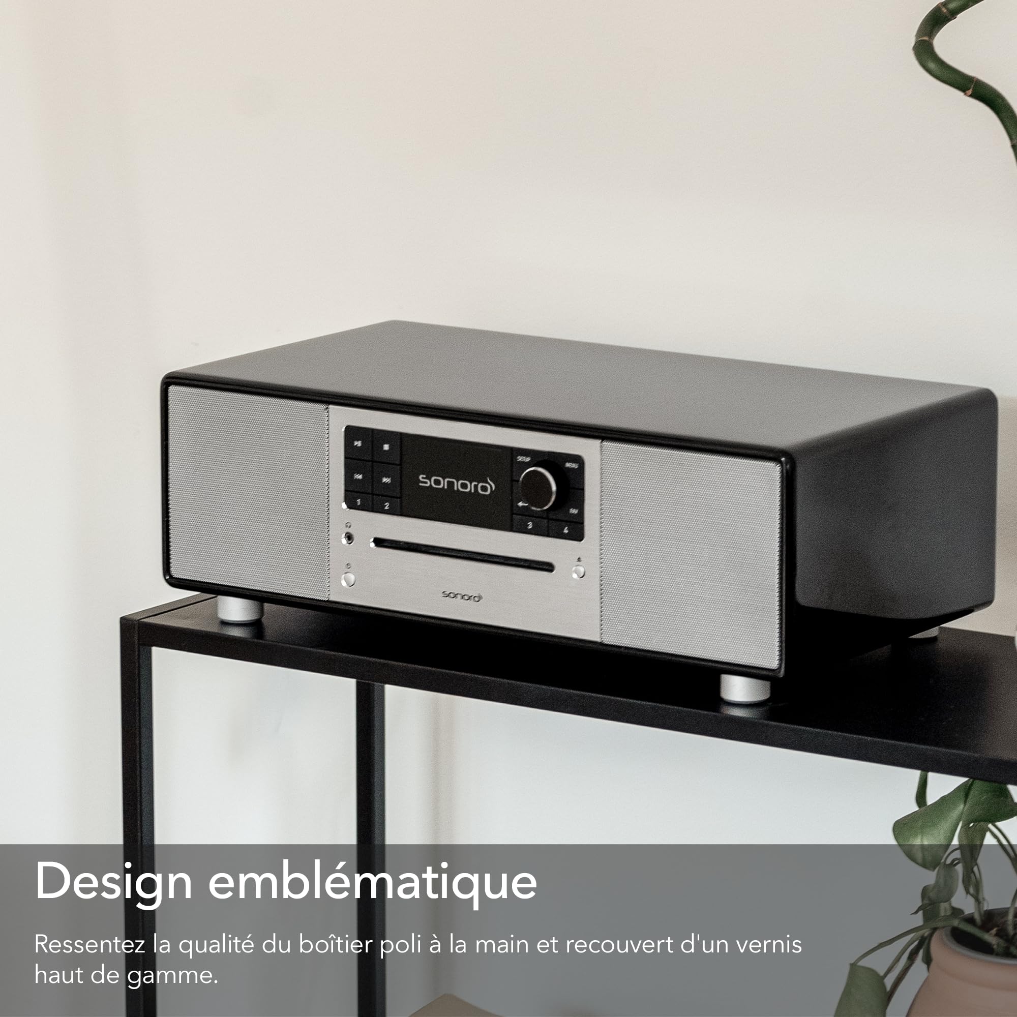 Sonoro Prestige - Système stéréo compact avec lecteur CD, Bluetooth et radio Internet (FM, WLAN, DAB Plus, Spotify, Deezer), couleur : graphite mat