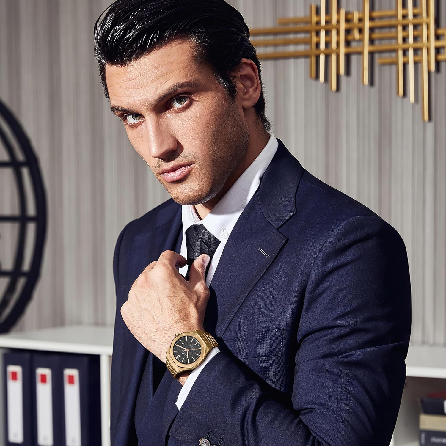 SAPPHERO Mens Watches Stainless Steel Quartz Watch for Men 30M Waterproof Date Clock Fashion Business Wristwatch Gift for Men - Image 2