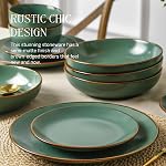Stone Lain Brasa Grès moderne 16 Ensembles de vaisselle, assiettes et bols, sertis 4, vert