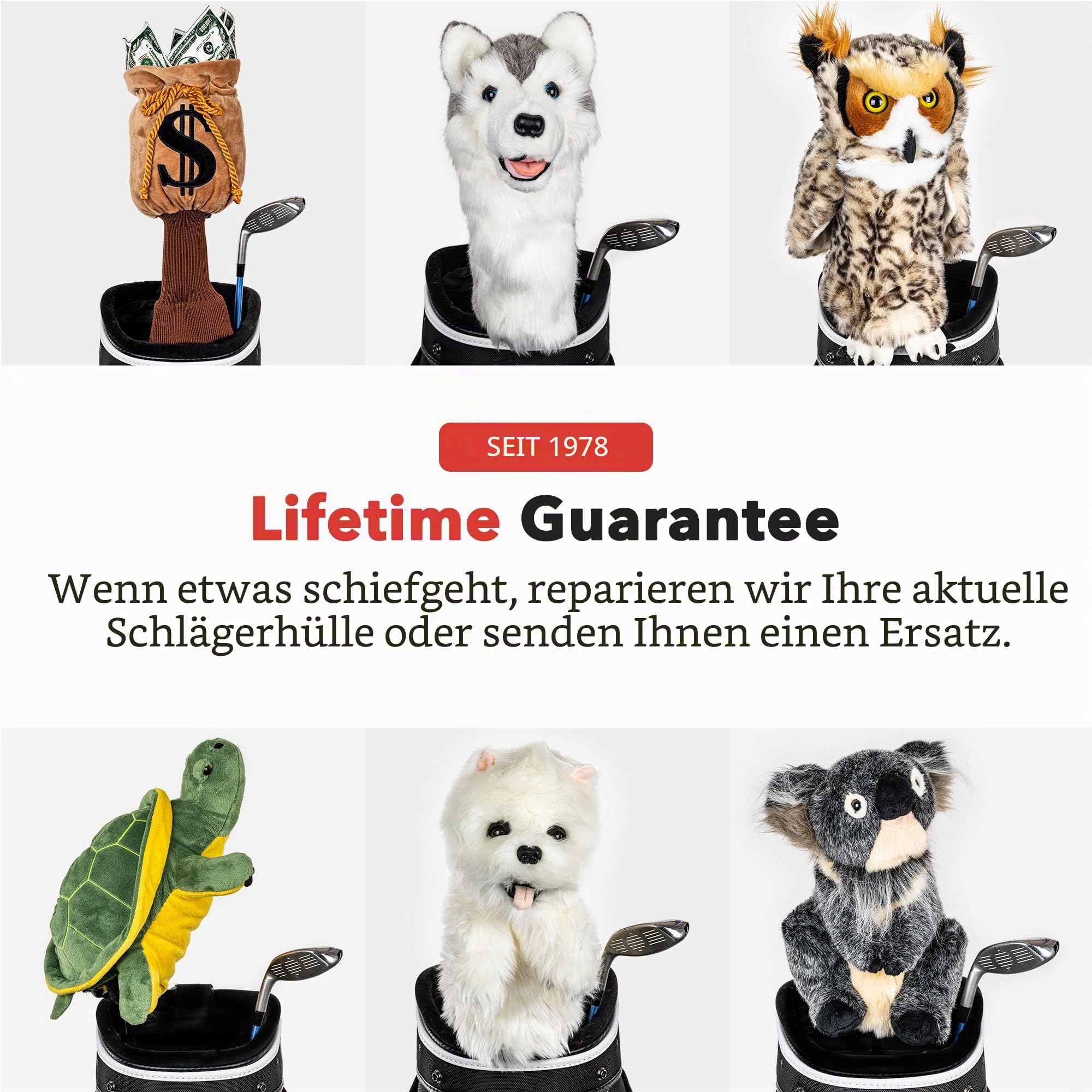Daphne's Golfschlägerhaube, Eulen-Design, Braun