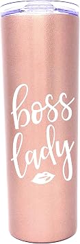 Brooke & Jess Designs Boss Lady Tumbler - Best Boss Gifts for Women - Great Travel Cup Gifts for Bosses, Coworkers, Mom, Christmas, Birthday