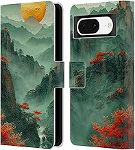 Head Case Designs Offizielle Haroulita Sonnenuntergang in Japan Landschaften Leder Brieftaschen Handyhülle Hülle Huelle kompatibel mit Google Pixel 8