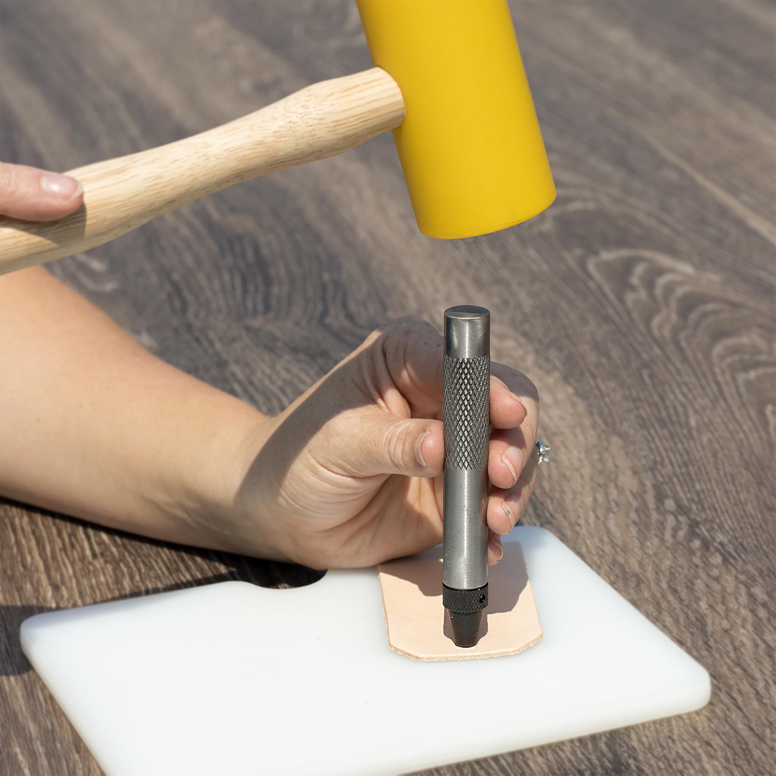 Realeather Mini Leather Punch Set - 6 Size Interchangeable Craft Punch Tool