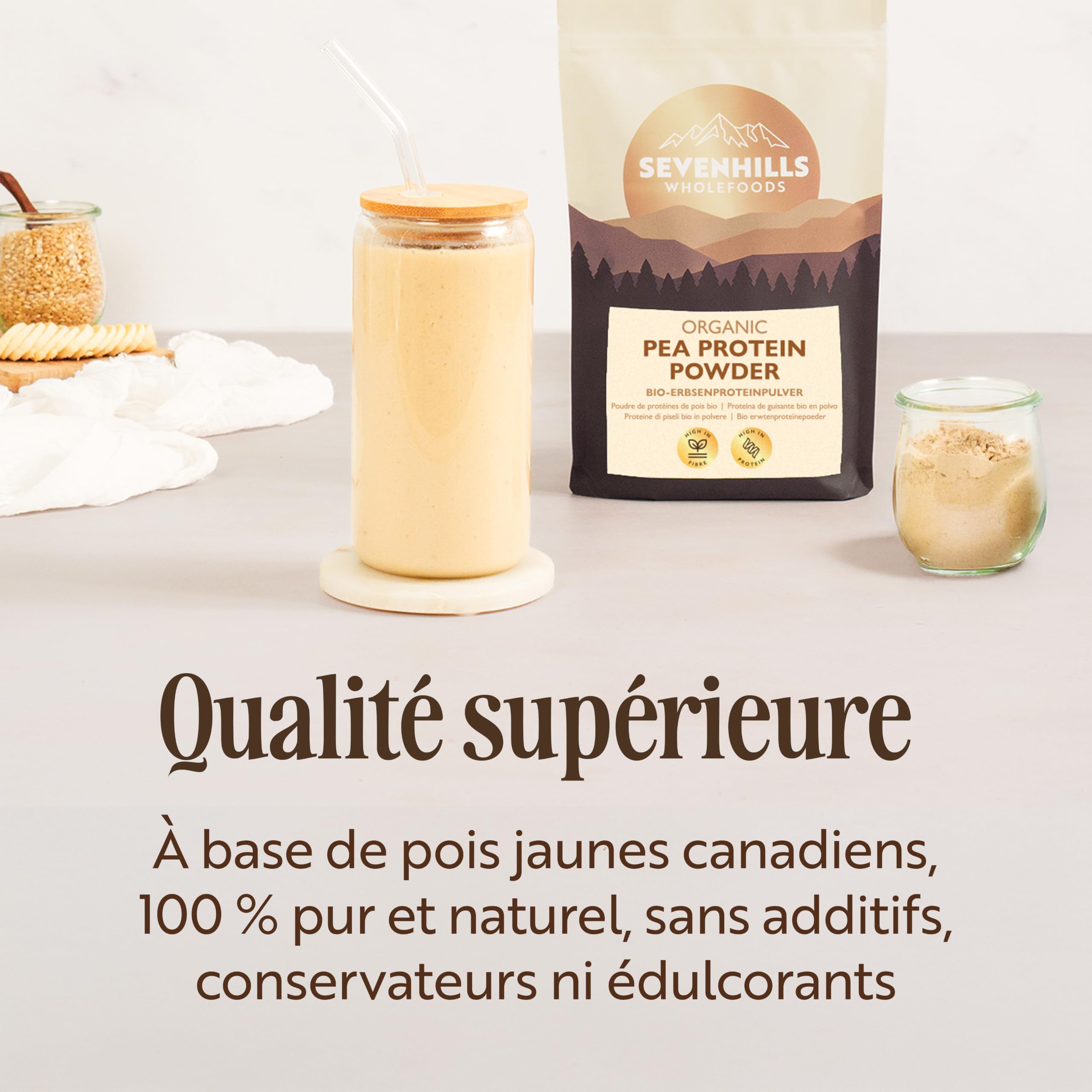 Sevenhills Wholefoods Poudre De Protéines De Pois Bio 1.8kg - Teneur en protéines de 78%