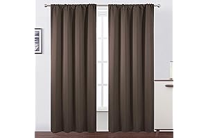 LEMOMO Warm Brown Blackout Curtains (2 Panels, 42 x 84 Inches)