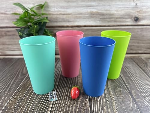 Miniatura 3 de Vasos de plástico grandes y platos de plástico de 10 pulgadas, reutilizables, sin BPA, aptos para lavavajillas, juego de 24 para niños, uso en