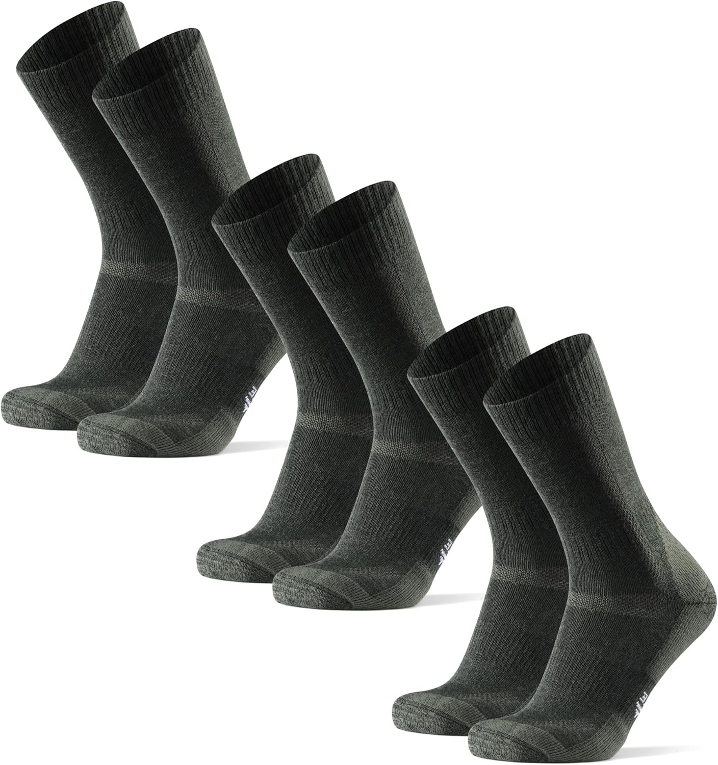 DANISH ENDURANCE Merino Wool Hiking Crew Socks for Men & Women, Cushioned Anti-Blister, Breathable - 3 Pairs