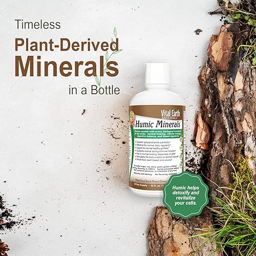 Miniatura 4 de Vital Earth - Minerales húmicos - Más de 70 minerales traza con ácido fúlvico de origen natural, suplemento mineral líquido alcalinizante para