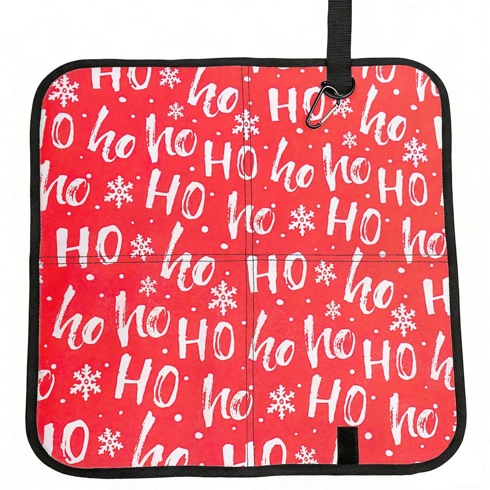 AYYQWE Christmas Background Print Foldable Seat Cushion Portable Chair Pad Office Commuting Picnic Camping Outdoor