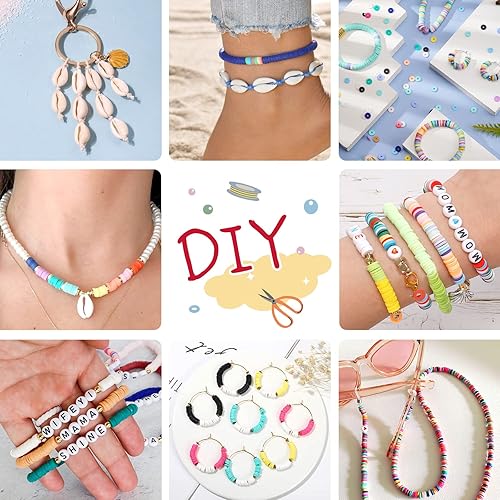 Miniatura 3 de QUEFE Kit de fabricación de pulseras de 15000 cuentas de arcilla, 144 colores, 6 cajas de pulseras de la amistad, pulseras de concierto, cuentas
