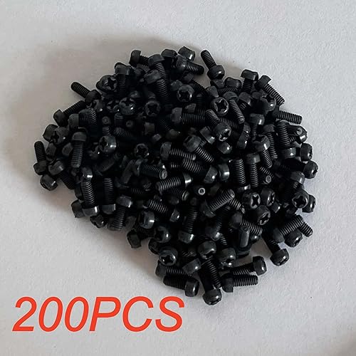 Miniatura 7 de NACX M2.5 x 6mm Tornillo de Nylon de Cabeza Redonda y Plana, Negro, Phillips, 200