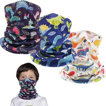 Kids Ski Mask Fleece Neck Gaiter Warmer Winter Face Cover Scarf Balaclava for 3-14 Years Boys Girls Adjustable