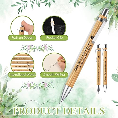 Miniatura 3 de Kosiz Juego de 20 regalos cristianos a granel incluye versículos bíblicos inspiradores, marcadores de cruz, bolígrafos de bambú, llaveros religiosos