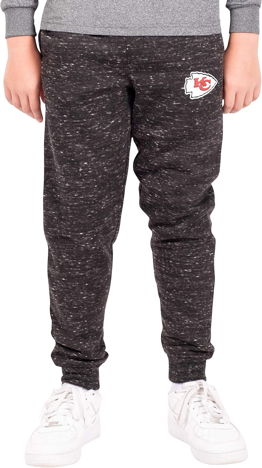 Ultra Game Boys' NFL Black Snow Fleece Jogger Sweatpants