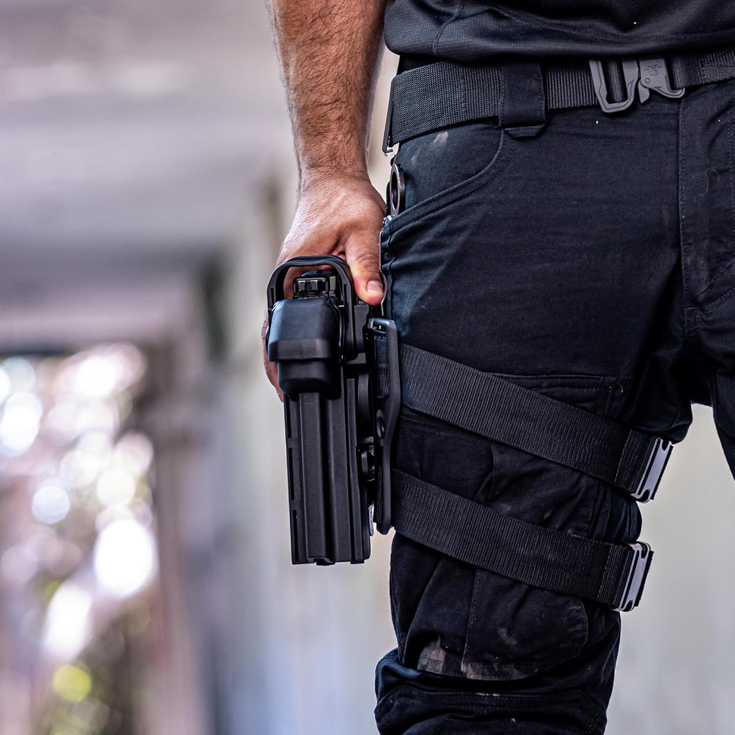 Orpaz T40 G19 Light-Bearing Holster – Left Handed OWB Tactical Holster, Level 2 & Level 3 Security, Compatible with Glock 19, Fits Most Pistol Lights, Optics-Ready, Adjustable