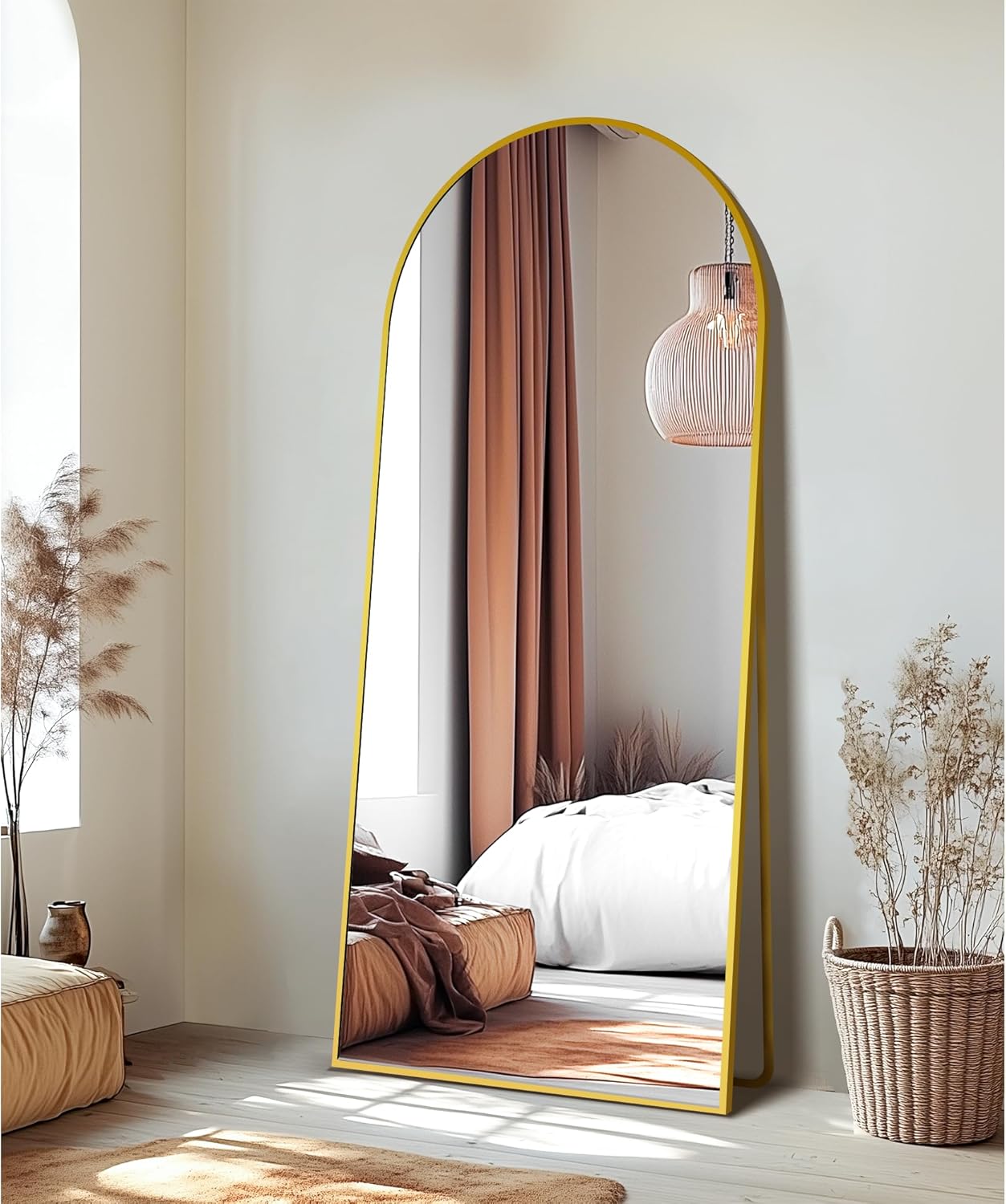Wall Mirror Full Length, Standing Floor Mirror for Bedroom Bathroom Living Room with Aluminium Frame (See the picture for the size)