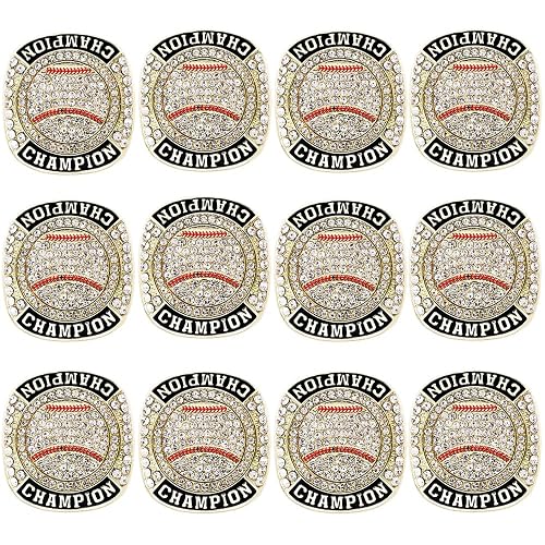 12 Pcs Baseball Championship Ring Trophy Award Gift Tournament Championship