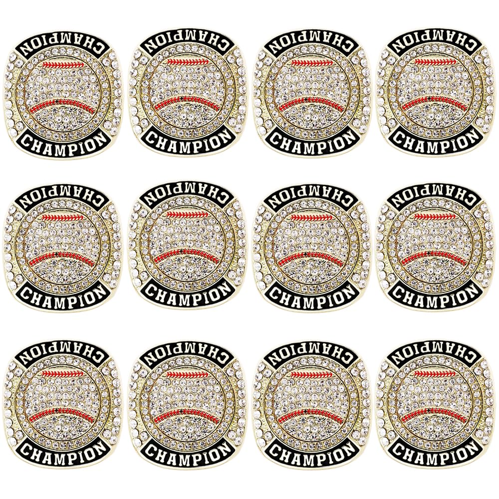ZZXZJW 12 Pcs Baseball Championship Ring Trophy Award Gift - jewelry and watches | Mubboo