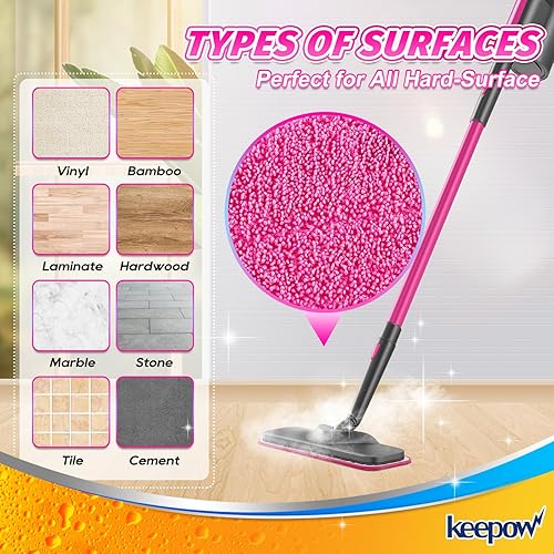 Miniatura 5 de KEEPOW Almohadillas de microfibra para trapeador de vapor compatibles con limpiador de trapeador de vapor Schenley, lavables y reutilizables,