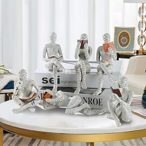 Vista 9 de Unbound Decoración para el hogar, lectura de pulpa, estatua de pensador, escultura estética, decoración de habitación, decoración abstracta moderna