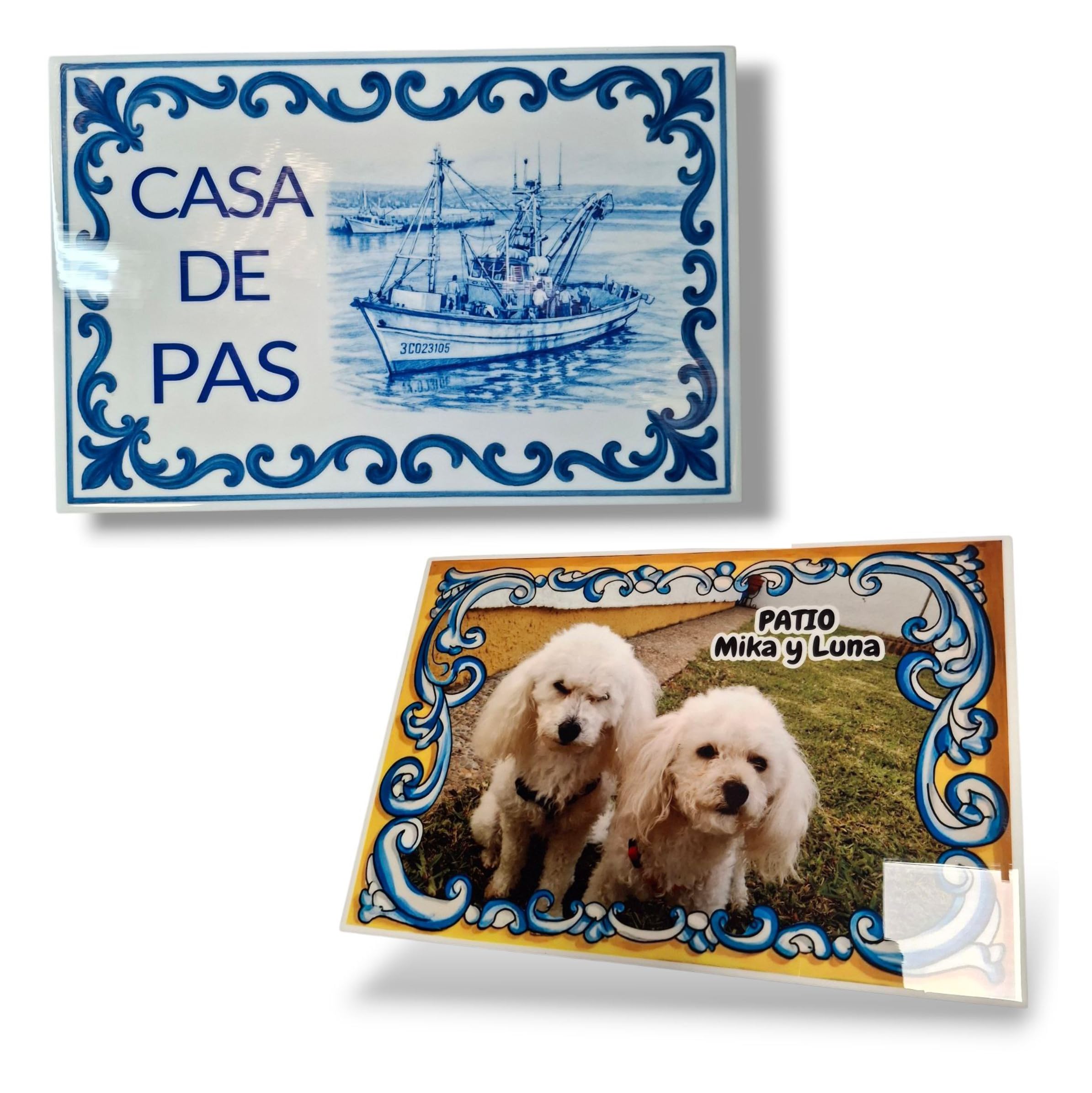 Azulejo Personalizado de Ceramica. 20x30cm. Acabado blanco brillo,casa, exterior. Regalo Original. Placa Personalizada Decorativa para casa, Oficina, Negocios. Cartel personalizado