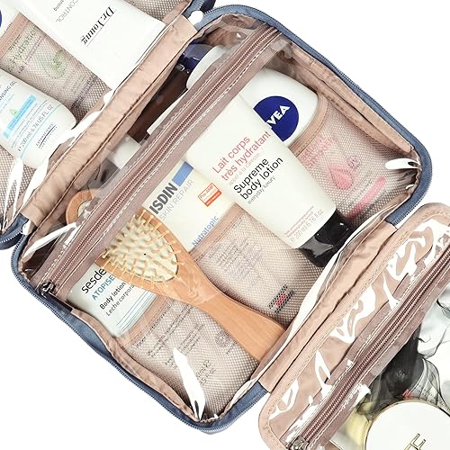 Miniatura 6 de NISHEL - Neceser de aseo colgante para viaje, organizador de maquillaje, estuche de maquillaje para accesorios de viaje, baño, ducha, Aegean-Blue