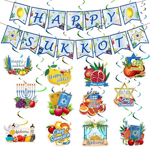 Newwiee 38 pancartas colgantes de remolinos colgantes de hombre de jengibre de Navidad, decoraciones colgantes de papel de aluminio con purpurina,